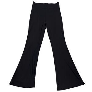 GUESS Women’s Black Ribbed Flare Pants Size S – Stretch High Waist Trousers